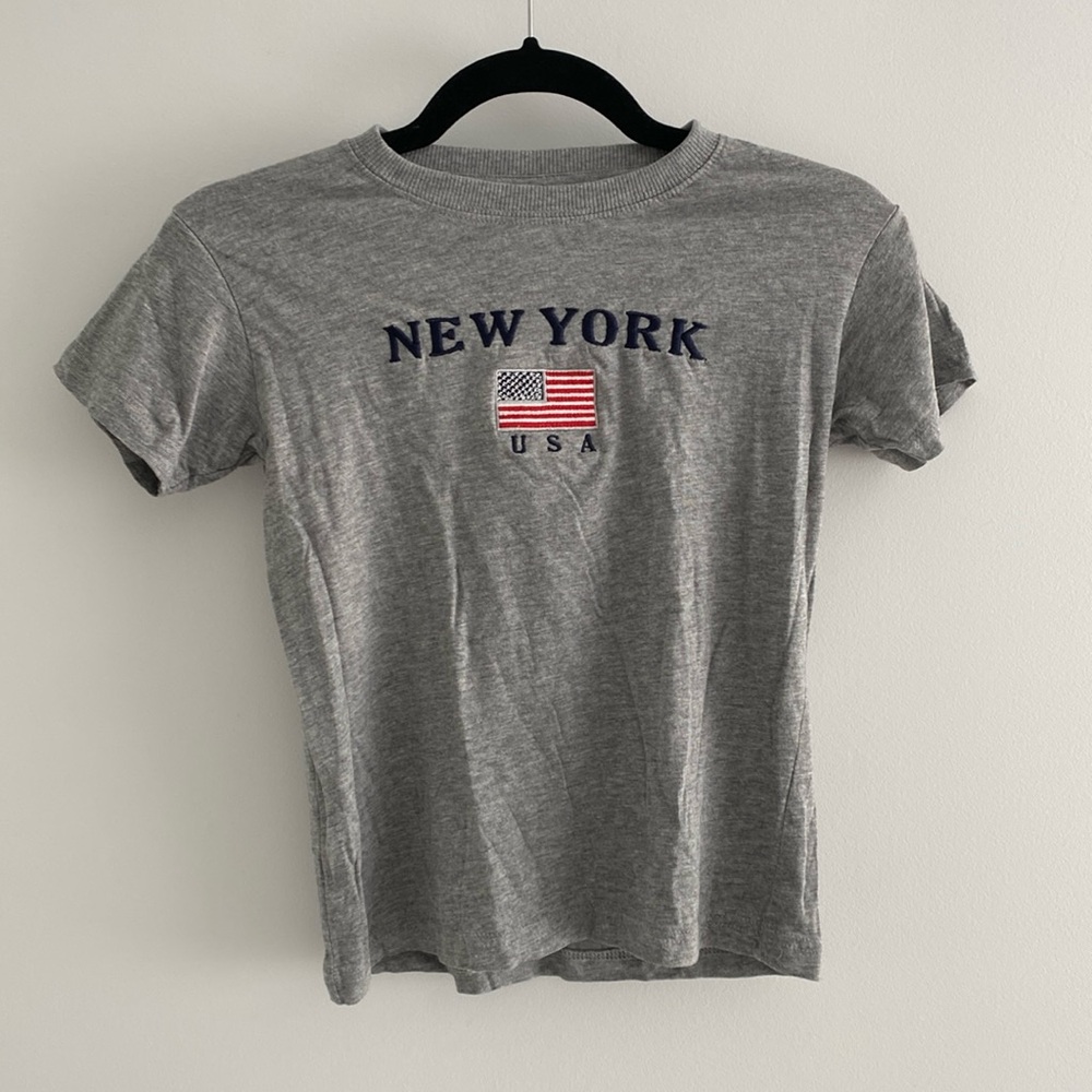 New York grey baby tee